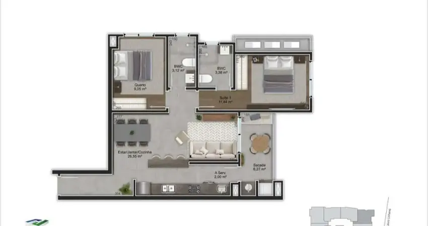 Apartamento 2 quartos Trindade Florianópolis Rafael Moritz