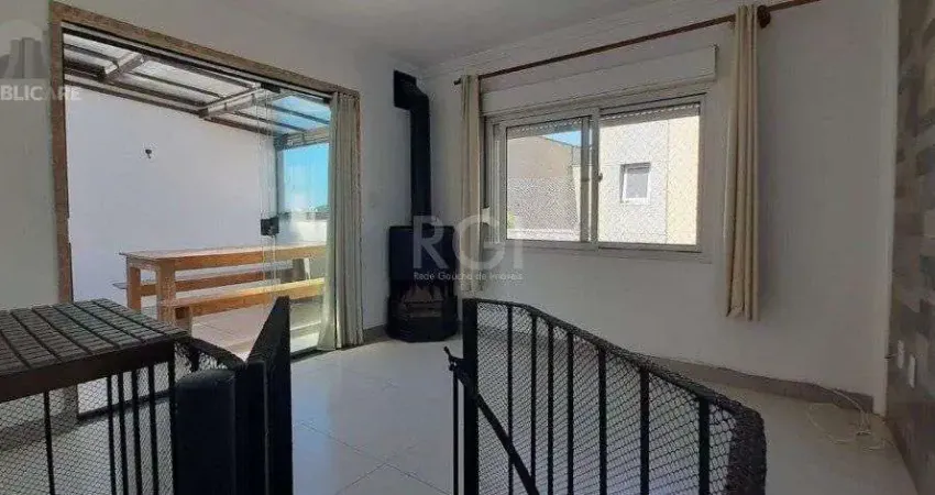 Cobertura à venda no bairro nonoai com 77 m² e 1 dormitório/quarto disponível