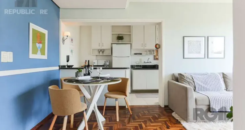 Apartamento à venda no bairro cristal com 49m² e 1 dormitório/quarto disponível.