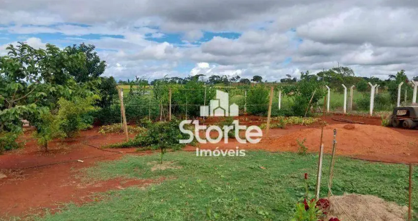 Chácara com 2 dormitórios à venda, 2000 m² por r$ 240.000,00 - zona rural - uberlândia/mg