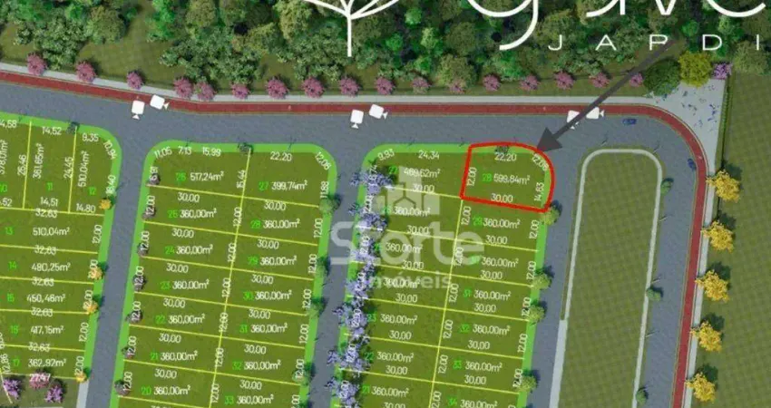 Terreno de esquina à venda, 599,84m² por r$ 845.000 - gávea jardins - uberlândia/mg