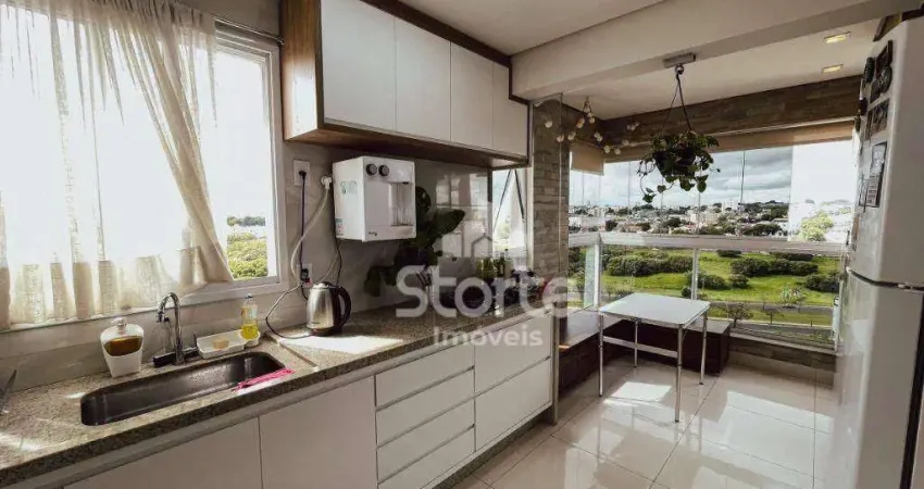 Apartamento com planejados e vista espetacular com 2/4 sendo 1 suíte à venda, 71m² por r$ 580.000 - santa mônica - uberlândia/mg