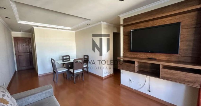 APARTAMENTO MOBILIADO PARA LOCAÇÃO NO CENTRO, 2 DORM, SENDO 1 SUÍTE, SACADA COM VISTA LIVRE - 2 BANHEIROS.