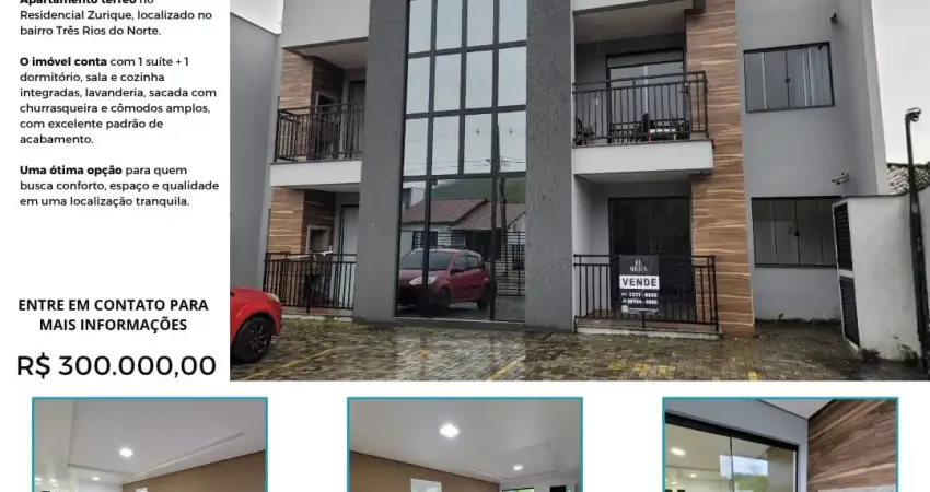 Lindo apartamento à venda no residencial zurique – bairro três rios do norte, jaraguá do sul**