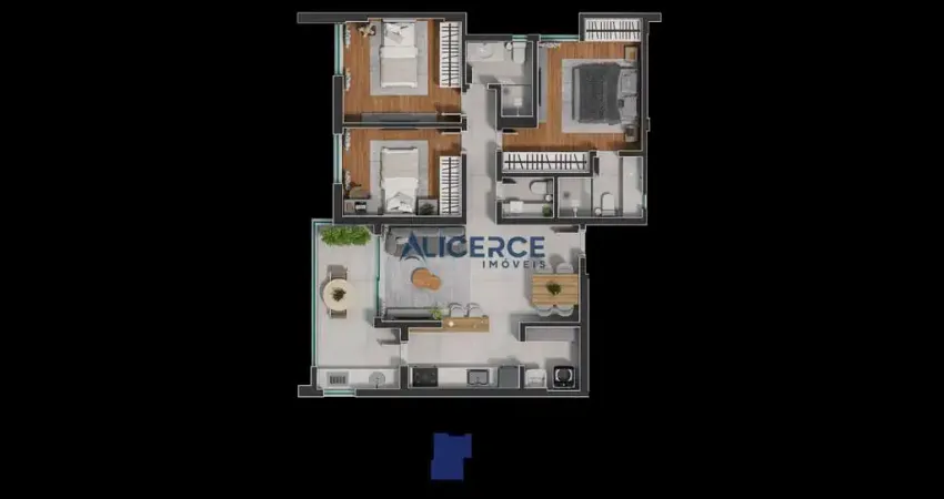 Apartamento com 3 quartos à venda na Rua Joaquim de Almeida, Jardim das Laranjeiras, Juiz de Fora