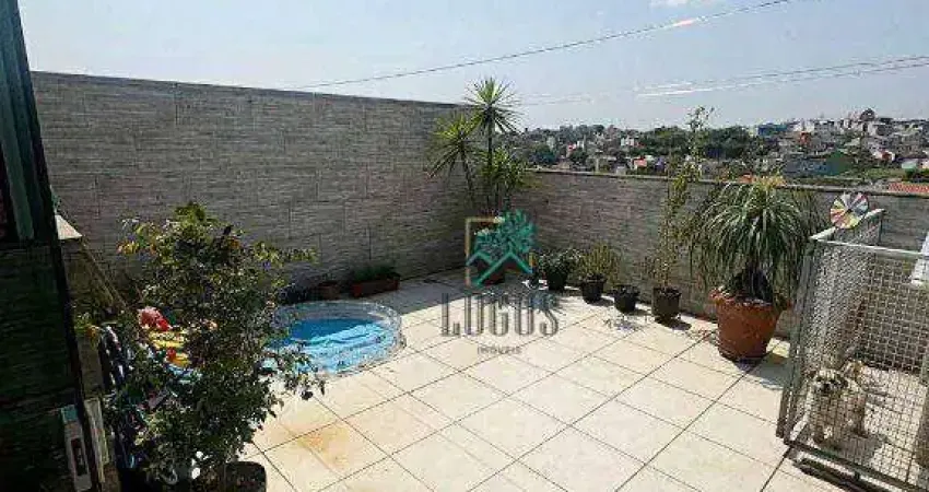 Cobertura com ótima disposição de 96m² (48m²+48m²) bem distribuído, composto por 2 dormitórios, à venda por r$ 390.000 - jardim las vegas, sbc/sp