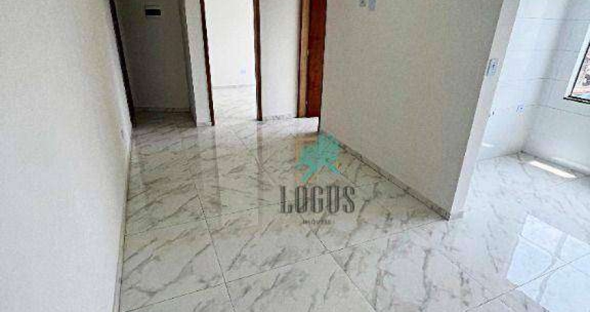 Apartamento IMPECÁVEL com 42m², 2 dormitórios, à venda por R$ 225.000 - Vila Tibiriçá, Santo André/SP