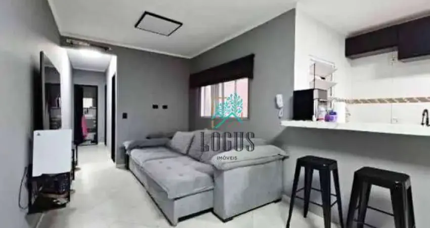 Apartamento ótima disposição, 52m², com 2 quartos, á venda por R$ 290.000 - Vila Humaitá, Santo André/SP