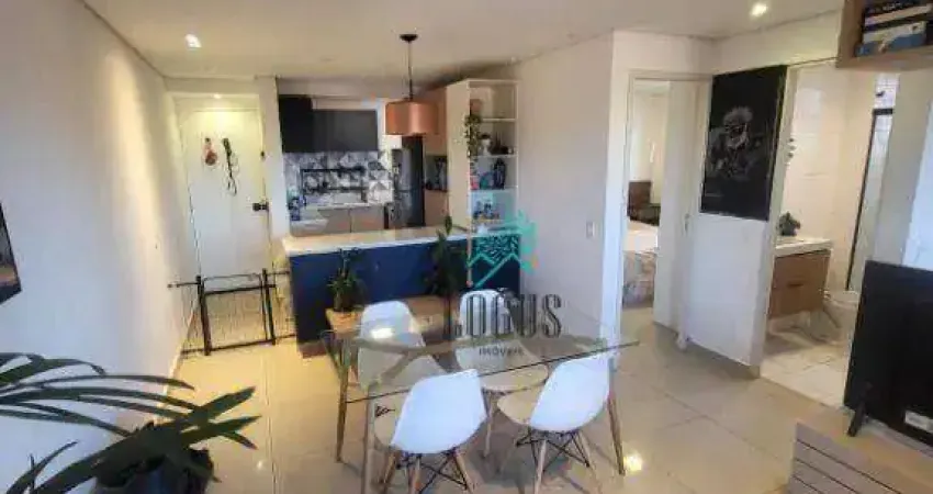 Apartamento 60 m² – 1 dormitório | varanda | 1º andar | dupla segurança | semi mobiliado