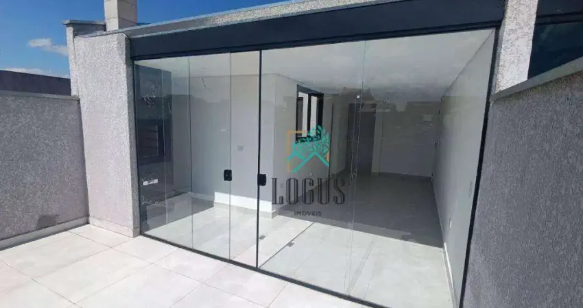 Cobertura com ótima disposição de 98m², 2 dormitórios sendo 1 suíte, à venda por r$ 632.000 - utinga, santo andré/sp