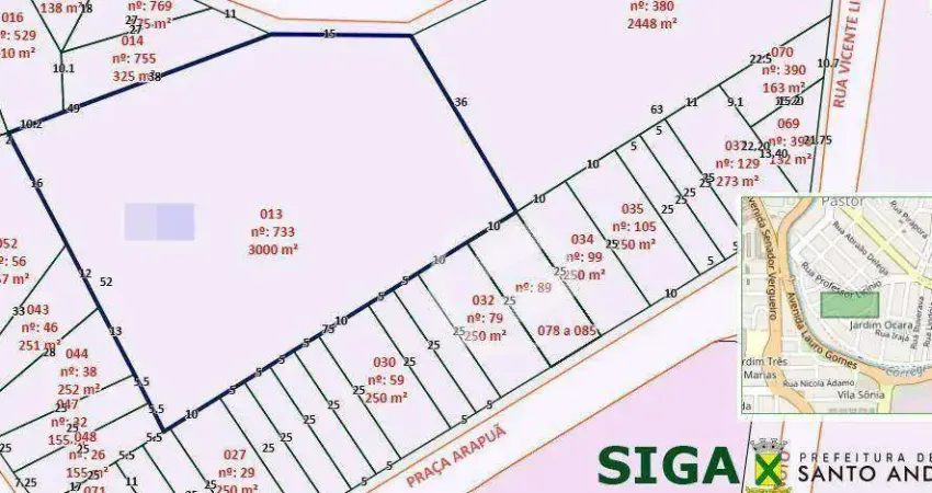 Terreno à venda, 3000 m² por r$ 9.000.000,00 - parque bandeirante - santo andré/sp