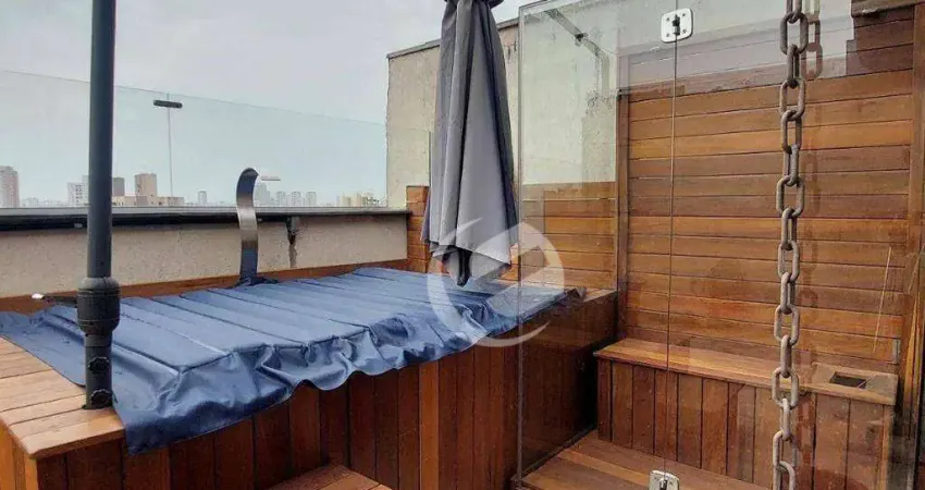 Cobertura com 2 dormitórios à venda, 160 m² por r$ 640.000,00 - vila valparaíso - santo andré/sp