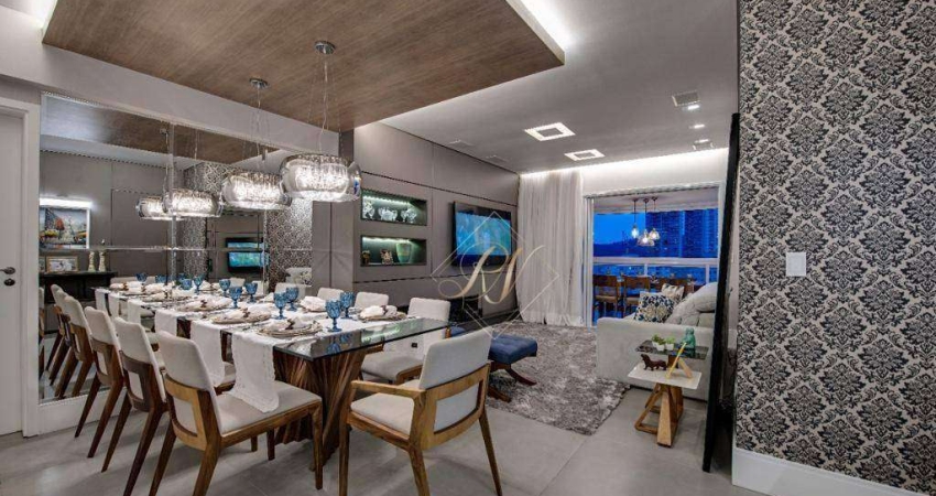 Maravilhoso apartamento, 3 suítes, mobiliado, lazer completo na cidade de santos!!!