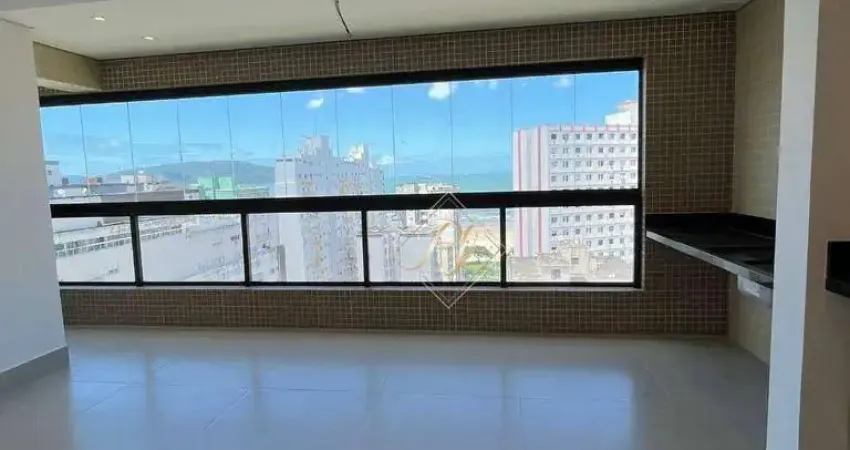 Vista mar plena, prédio novo, apartamento novo, varanda gourmet fechada em vidro com vista mar, 2 dormitórios, lazer completo na cidade de santos!!!