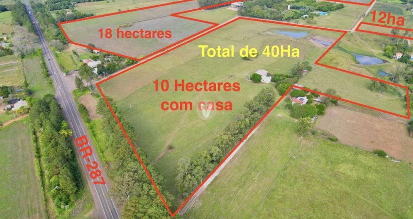 Área rural múltiplas possibilidades! 100% Útil e Plana, 15Km da Ulbra de SM-RS