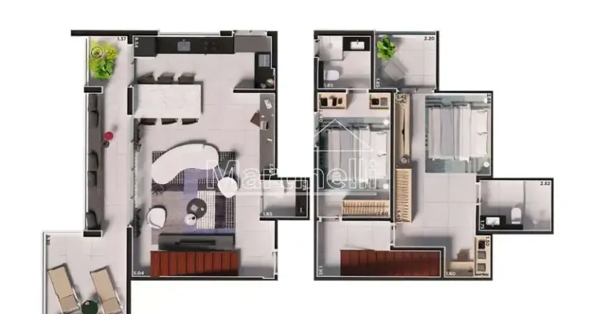 Duplex à venda no edifício icon smart home, próximo ao ribeirão shopping - ribeirão preto/sp.