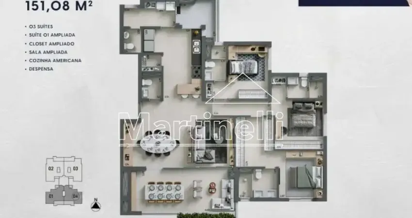 Apartamento à venda no edifício kairós, próximo ao parque olhos d`água - ribeirão preto/sp.