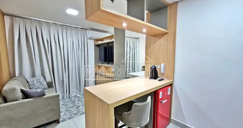 Flat mobiliado para locação no edifício monte carmelo, próximo a faculdade barão de mauá - ribeirão preto/sp.