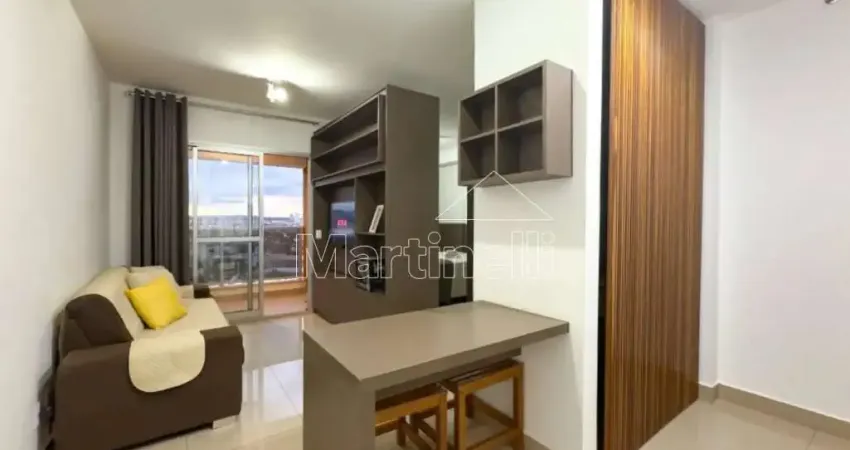 Flat mobiliado de 37m² de área útil para locação, próximo ao Novo Shopping - Bairro Ribeirânia, Ribeirão Preto/SP.