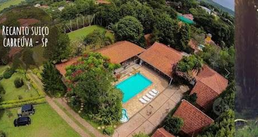 POUSADA À VENDA OU LOCAÇÃO EM CABREÚVA SP - A/C 2.700,00 m² TE 10.080,00 m² - Em meio a natureza, dividida em 02 finalidades: Pousada ; Hospedagem e Alojamentos, salão de reunião p/ 250 pessoas. Grand