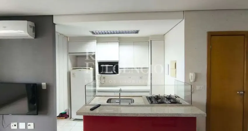 Apartamento para locacao e venda mobiliado de 1 quarto com suite, ar condicionado, sacada com churrasqueira no centro de londrina