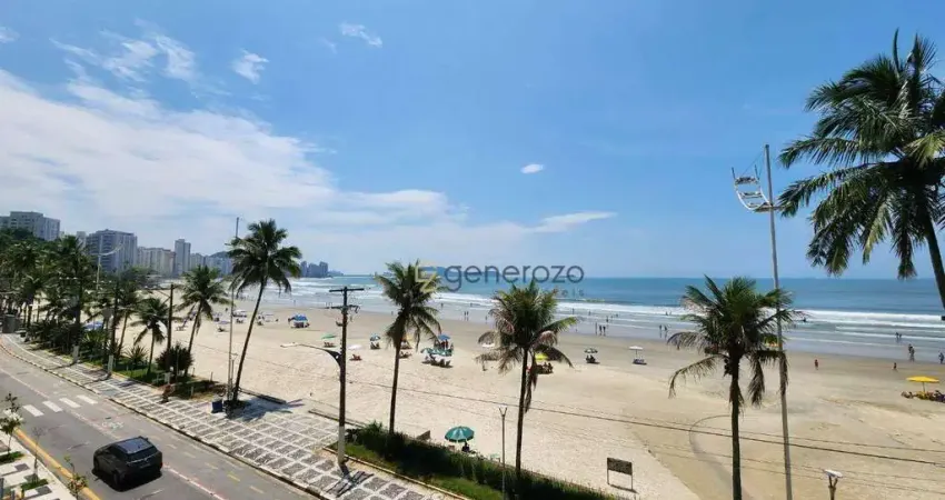 Apartamento a venda na praia das Astúrias, frente ao mar, 04 suítes, 02 vagas de garagem e lazer no prédio