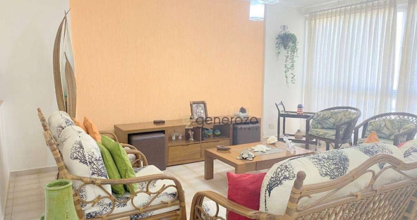 Apartamento à venda na praia das Pitangueiras, 03 dormitórios, 01 vaga, vista ao mar