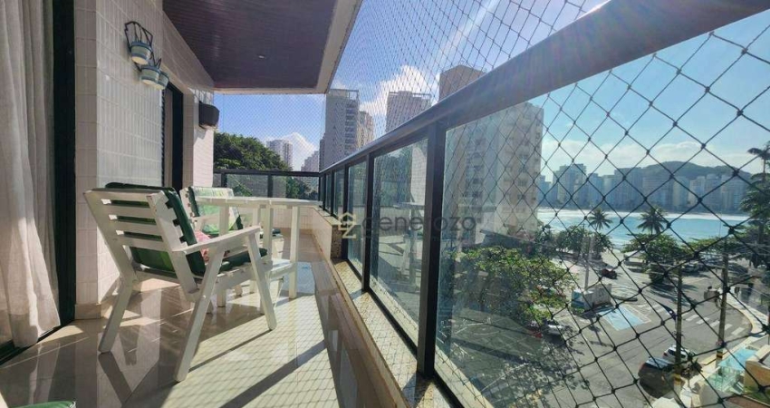 Apartamento a venda na praia das Astúrias, 03 dormitórios, com garagem e vista para o mar