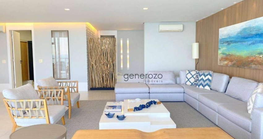 Apartamento frente à praia das Pitangueiras, 03 suítes, garagem e lazer