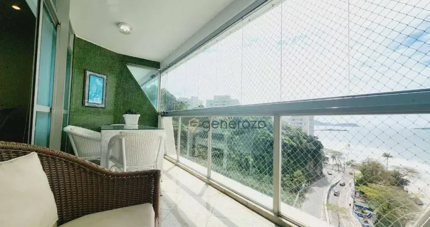 Apartamento a venda na praia das Astúrias, frente ao mar, 03 dormitórios, 02 vagas de garagem e lazer