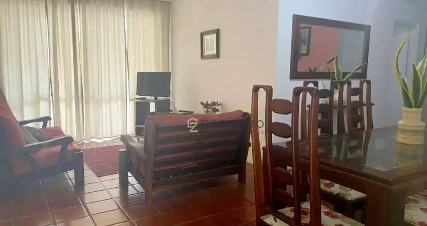 Apartamento a venda na praia das Pitangueiras, 03 dormitórios, 01 vaga de garagem, sacada e vista para o mar