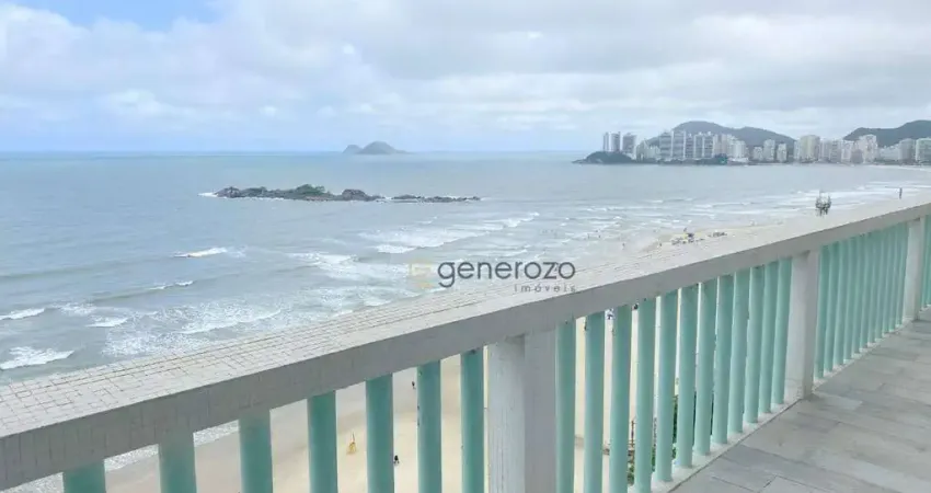 Apartamento frente à praia, 03 dormitórios, 01 vaga, Pitangueiras