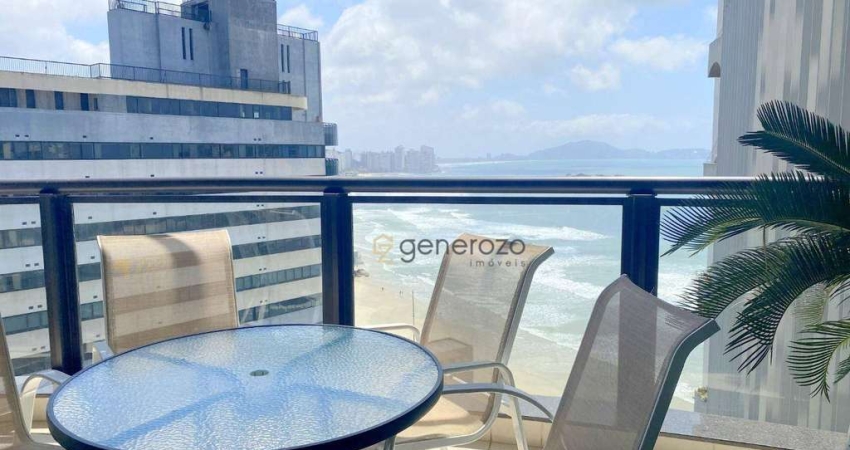 Apartamento frente à praia das Astúrias, 03 suítes, 02 vagas, lazer