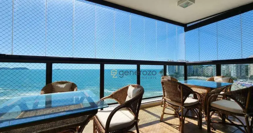 Apartamento a venda na praia das Astúrias, frente ao mar, 03 dormitórios, 02 vagas e lazer