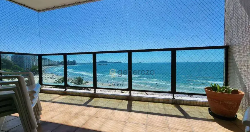 Apartamento a venda na praia das Astúrias, frente ao mar, 03 dormitórios, 02 vagas e lazer