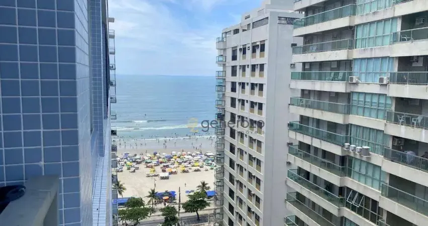 Apartamento na quadra da praia, 02 dormitórios, 01 vaga, vista ao mar, Pitangueiras