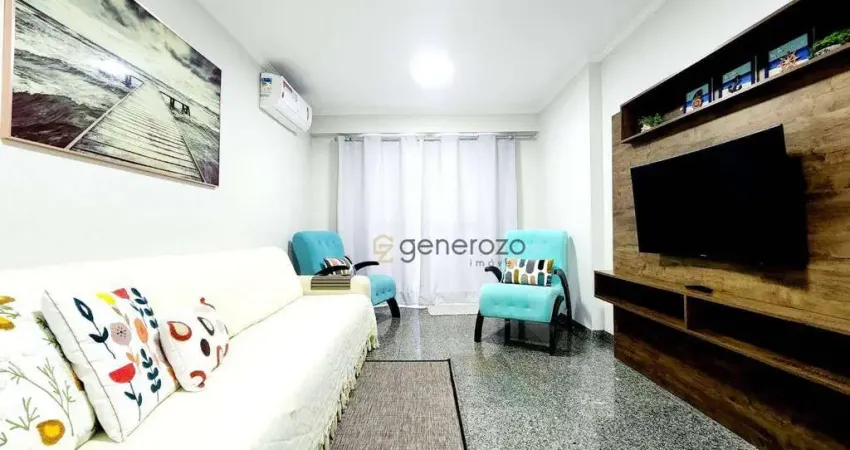 Apartamento a venda na praia das Pitagueiras, na quadra da praia, 02 dormitórios, com sacada e 01 vaga de garagem