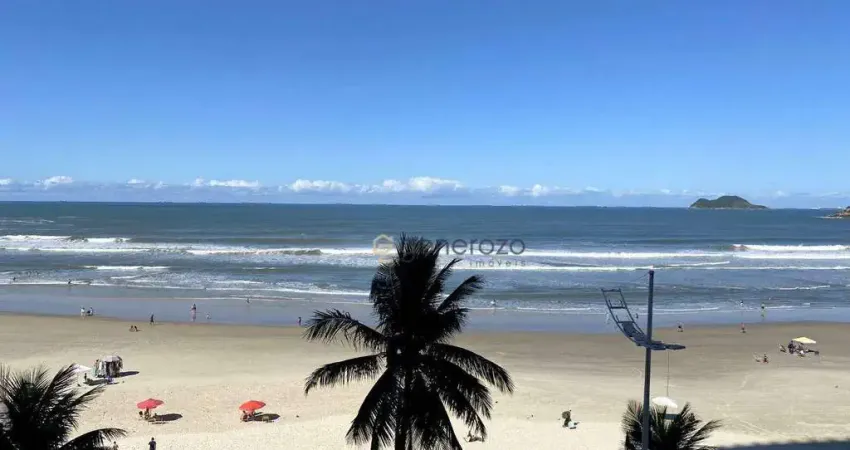 Apartamento frente à praia das pitangueiras, 03 dormitórios, 01 vaga