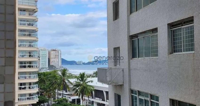 Apartamento a venda na praia das pitangueiras, kitnet na quadra da praia, com 01 vaga de garagem e vista para o mar