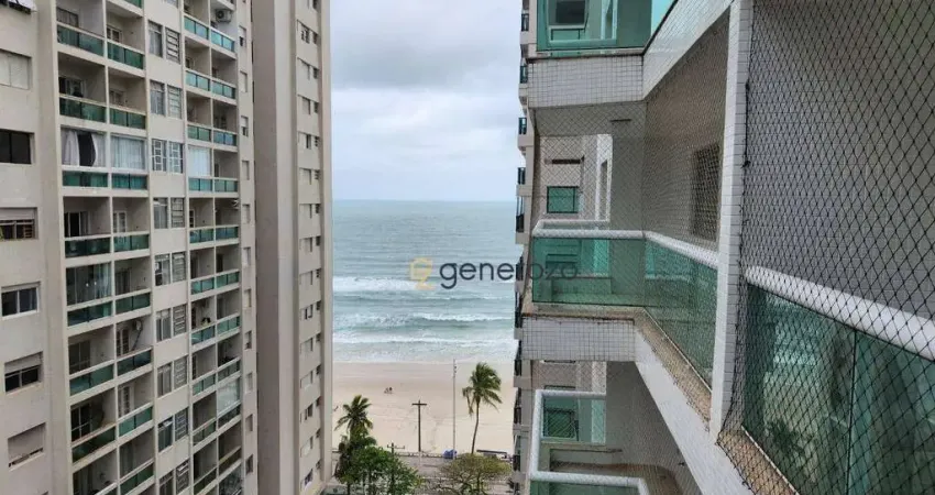 Apartamento a venda na praia das pitangueiras, na quadra da praia, 03 dormitórios, com vista para o mar
