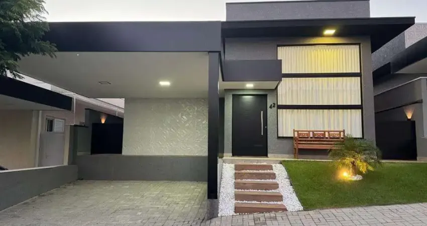Casa térrea moderna e completa em condomínio fechado, semi mobiliada.