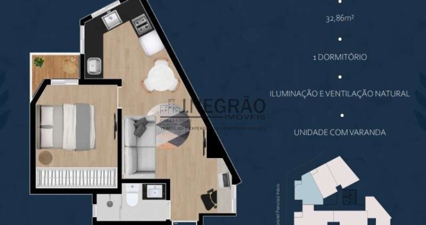 Apartamento com 1 quarto à venda na Vila Moinho Velho, São Paulo 