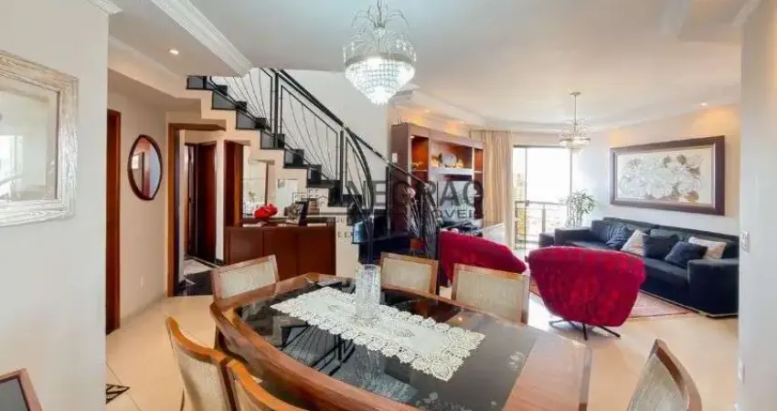 Cobertura no coração do Ipiranga: 4 quartos, 2 suítes, 1 sala, 5 banheiros, 3 vagas de garagem, 228m² de área.