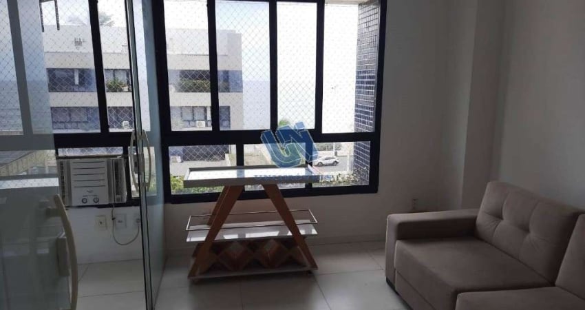 Exclusividade Apartamento Nascente Quarto e sala mobiliado com vista mar 40m2 na Pituba
