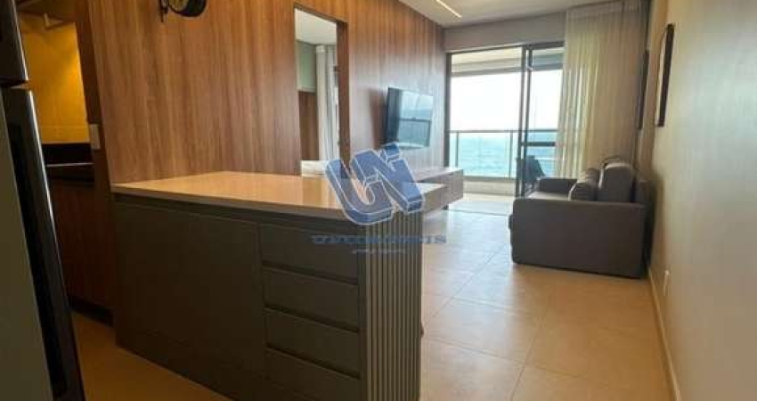 Apartamento no Beach Class mobiliado e decorado Quarto e Sala com varanda para alugar na Ondina com 45m2