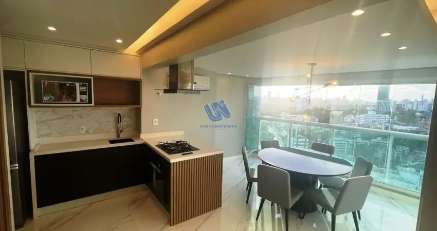 Apartamento quarto e sala decorado e mobiliado vista para cidade 59m2 no Rio Vermelho