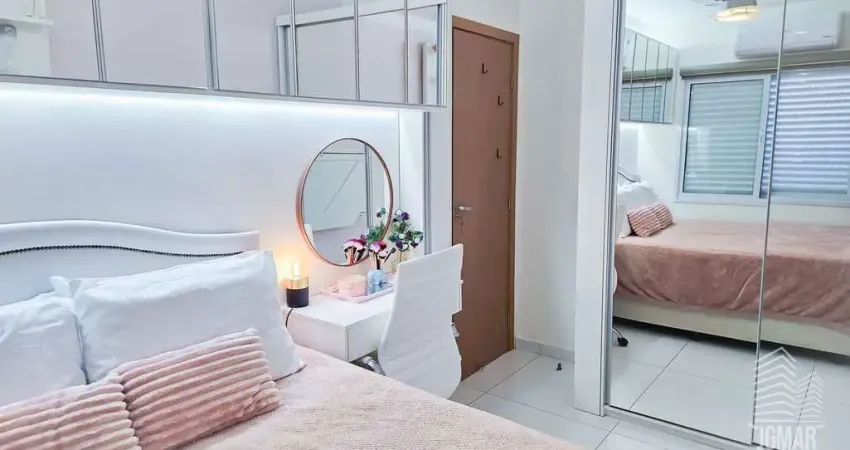 Apartamento semimobiliado no canto do forte com lazer completo e sacada gourmet