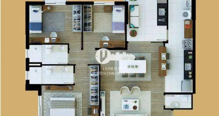 Apartamento com 3 dormitórios à venda, 100 m² por r$ 1.190.000,00 - chácara areal - indaiatuba/sp