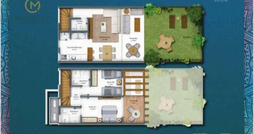 Village com 2 dormitórios à venda por r$ 1.320.000,00 - itacimirim - camaçari/ba