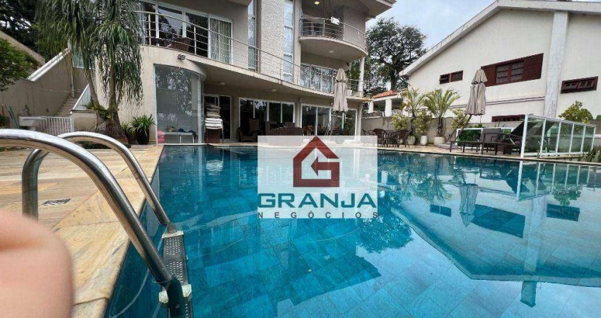 Imponente Casa com 4 suítes, climatizada, sustentável, academia, sauna, piscina! à venda, 608 m² por R$ 4.350.000 - Bosque do Vianna - Cotia/SP